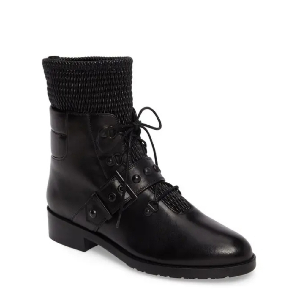 Stuart Weitzman Stitchwork Combat Boot Black 7 Nw… - image 3